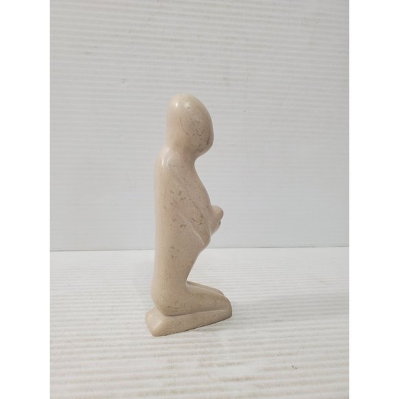 Vintage Soapstone Pregnant Mother Sculpture/Minimalist Modern/Made in Kenya - Picture 7 of 10